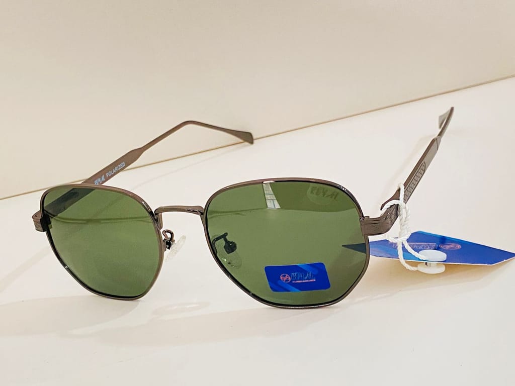 Stylish Brown Sunglasses with Green Tinted Lenses