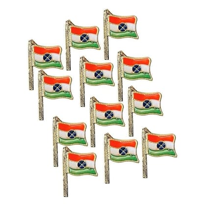 Indian Flag Brooch - Waving National Flag Badge For Independence Day Function Wear Indian Flag Brooch - Waving National Flag Badge For Independence Day Function Wear