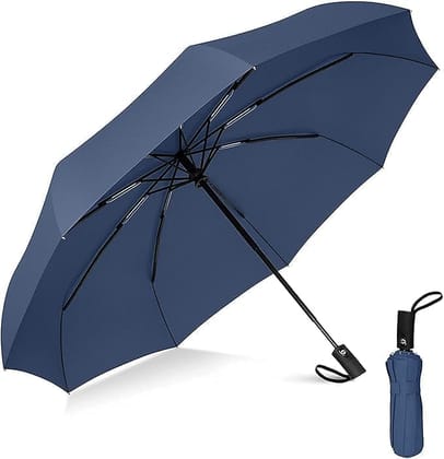 Portable Auto Travel Umbrella - Windproof for Rain, Strong for Wind, Auto Open/Close Button, Perfect Car Umbrella for Men & Women