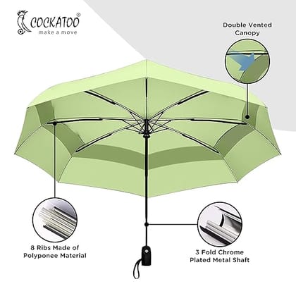 Guard Automatic Umbrella With 8 Ribs, Material- Polyponee, Umbrella For Women & Men, With Auto Open-Close Button