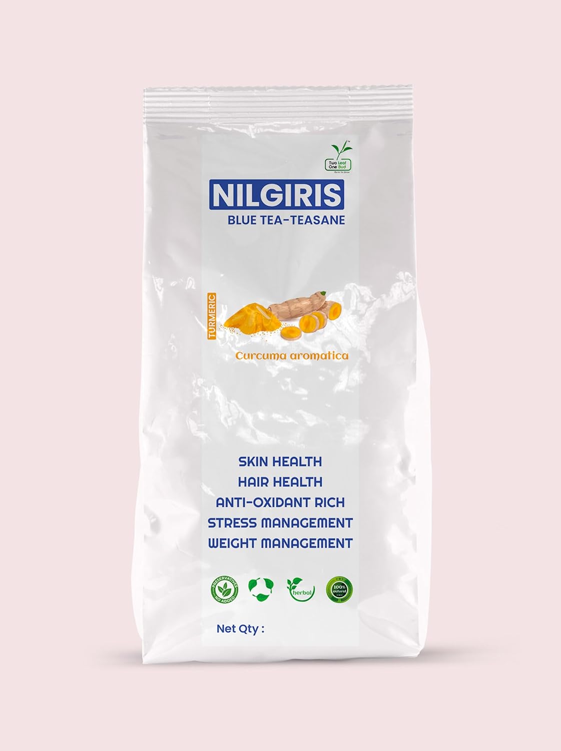 Two Leaf One Bud Nilgris Blue Tea - Teasane - Turmeric 100 Gms