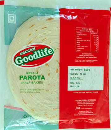 Deccan Goodlife Kerala Parota - Half Baked (10 pcs) Deccan Goodlife Kerala Parota - Half Baked (10 pcs)