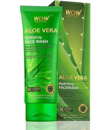 WOW Skin Science Aloe Vera Hydrating Face Wash - 100mL- Tube Face Wash