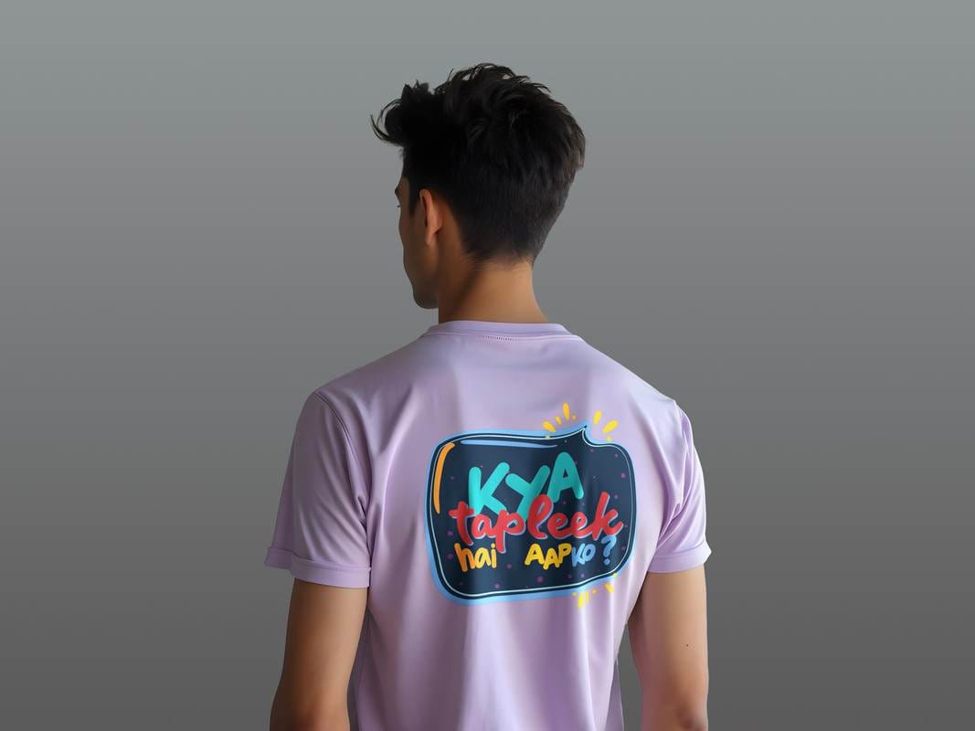 Taarak Mehta Ka Ooltah Chashmah| Lavender Back Printed Regular Fit T-Shirts For Men (SODA HOUR)