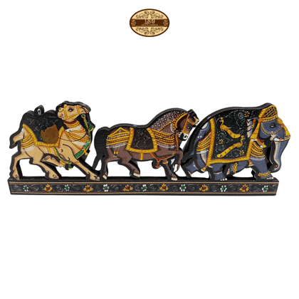 Fridge Magnet - Caravan - Elephant, Horse, Camel - 15.5 x 6.5 x 0.5 cm