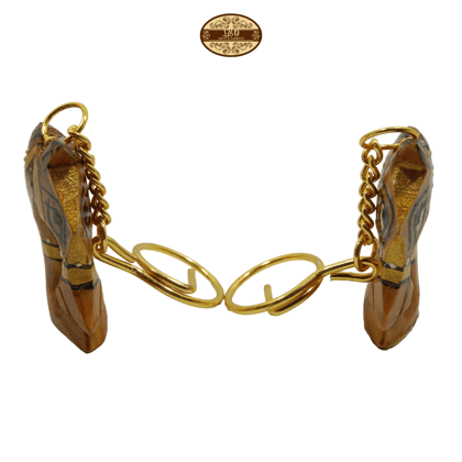 Handcrafted Wooden Horse Key Chain, Decorative, Painted, 6.5 cm x 6 cm x 4.5 cm - Pack of 2