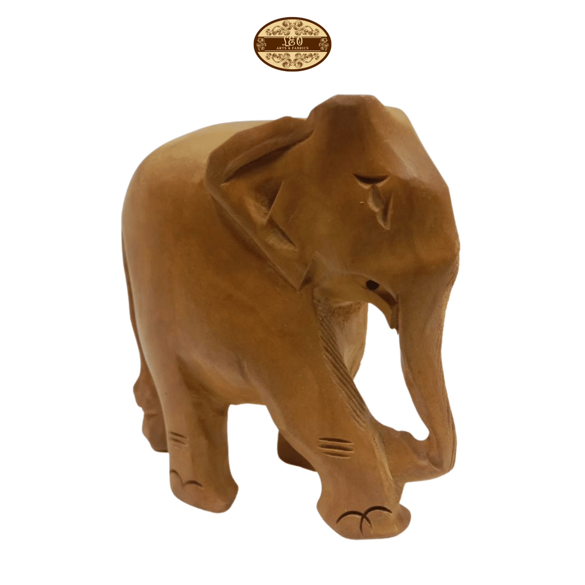 Handmade Wooden Elephant Figurine, 7.62 cm