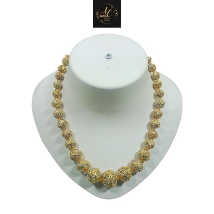 ARTIK HALLMARK Necklace Set with Ear Rings, White AD