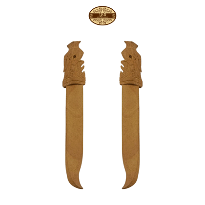 Handcrafted Wooden Paper Cutter with Bird Plain Figurine at Top, 17.78 cm - Pack of 2