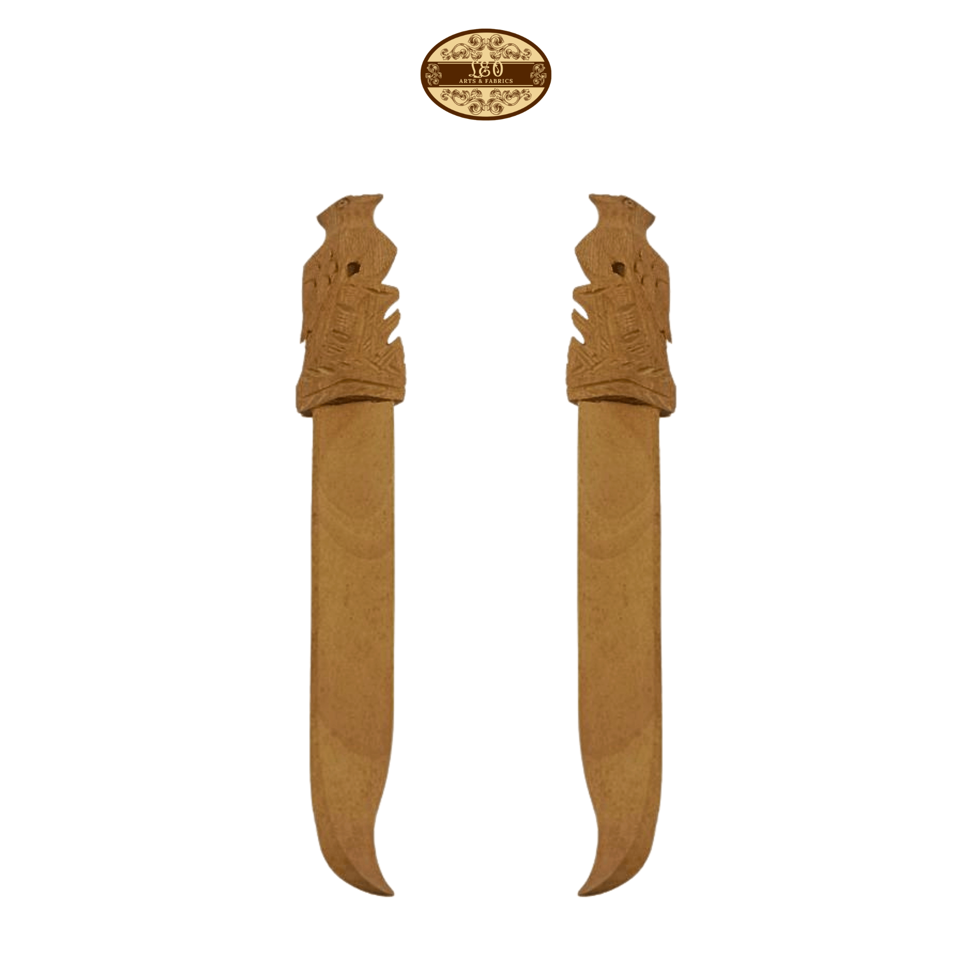 Handcrafted Wooden Paper Cutter with Bird Plain Figurine at Top, 17.78 cm - Pack of 2