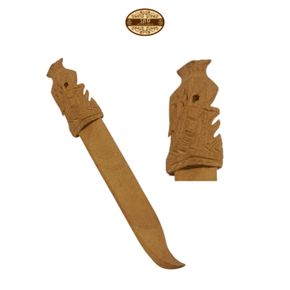 Handcrafted Wooden Paper Cutter with Bird Plain Figurine at Top, 17.78 cm - Pack of 2