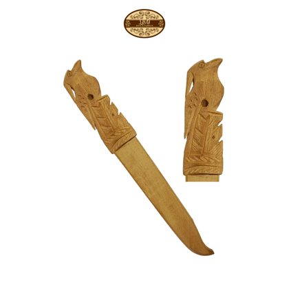 Handcrafted Wooden Paper Cutter, 7 inch, Bird Figurine with Hairdo at Top, Pack of 2