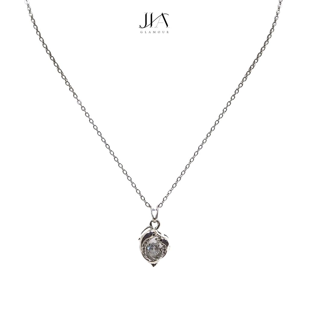 Jia Glamour Luxury Handcrafted Rose Gold Plated Necklace Jewellery Set with Dolphin Pendant, AD