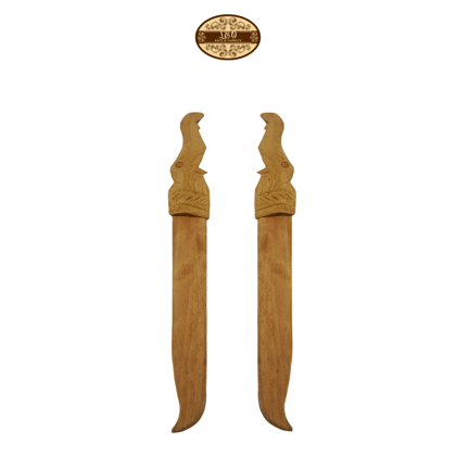Handcrafted Wooden Paper Cutter - 17.78 cm, Elephant Figurine at Top - Pack of 2