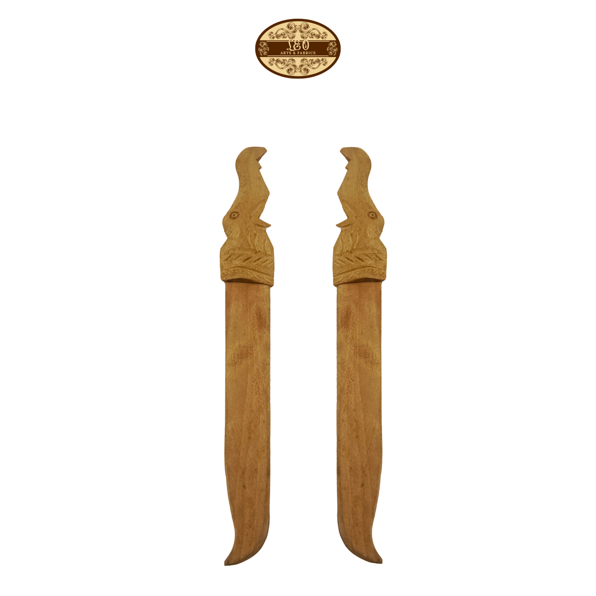 Handcrafted Wooden Paper Cutter - 17.78 cm, Elephant Figurine at Top - Pack of 2