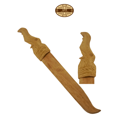 Handcrafted Wooden Paper Cutter - 17.78 cm, Elephant Figurine at Top - Pack of 2
