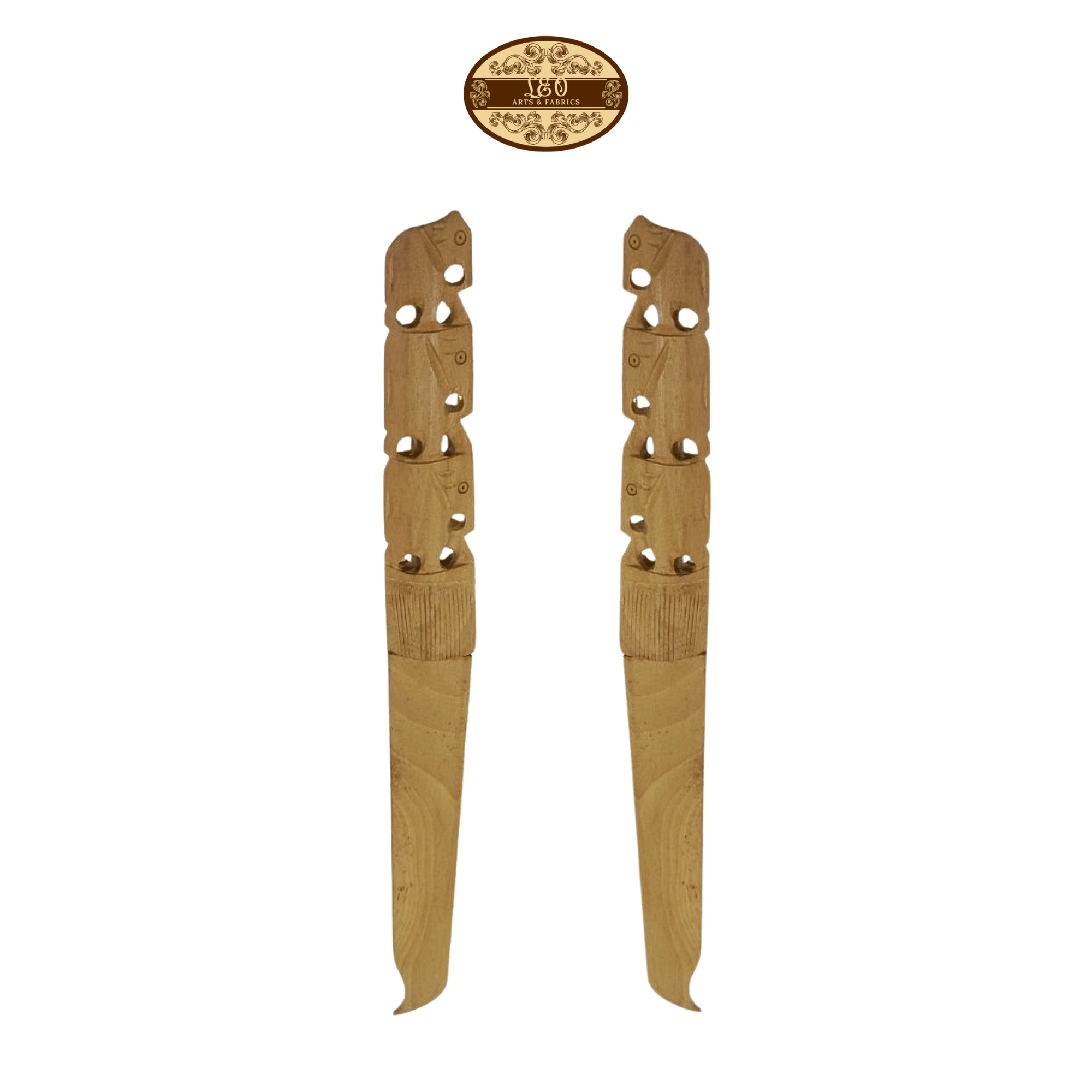 Handmade Wooden Paper Cutter, 10 inch, Elephant Triple Design  /  Handmade Wooden Paper Cutter, 25.4 cm, Elephant Triple Design - Pack of 2