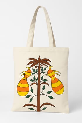 Sohrai Art Eco Tote – Hand-Painted Tribal Canvas Bag. Sohrai Art Eco Tote – Hand-Painted Tribal Canvas Bag.
