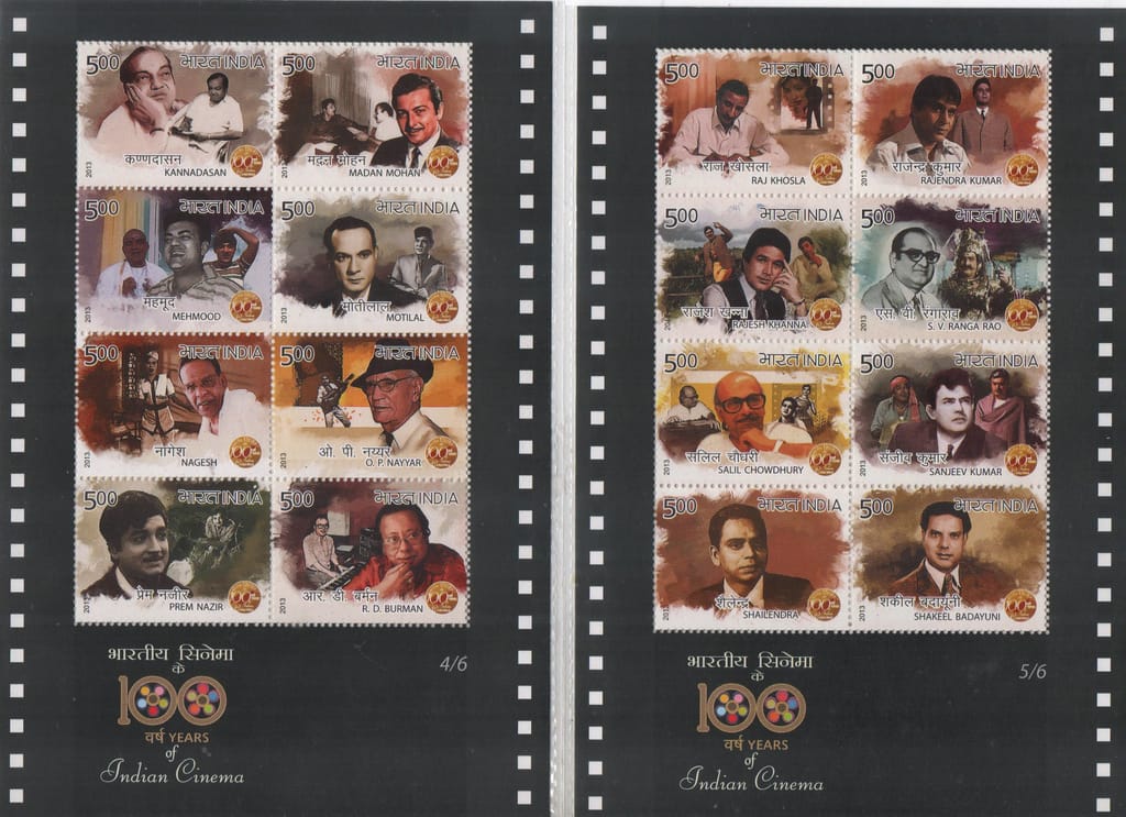 Shobhaphila's Indian 100 Years of Indian Cinema  Sheetlets Stamp ( 3rd May 2013 )( set of 6) - Stationery | Buy online on ZillyBuy