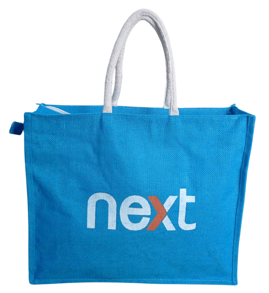 NEXT Natural Jute Tote Bag with White Handles
