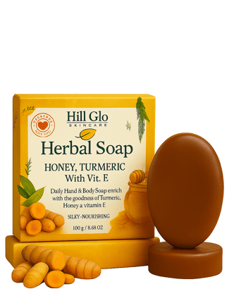 Hill Glo Herbal Soap – Honey,Turmeric with Vitamin E (Pack of 4 x 100g)