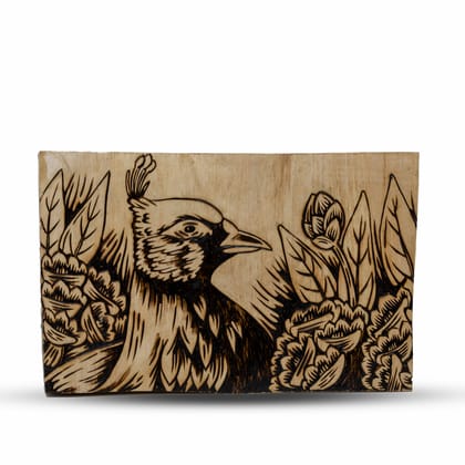 Himalyan Monal Pyrography Hand-Burned Wood Art