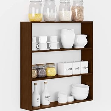 20-inch Wall-Mounted Shelf - Dark Wood Finish