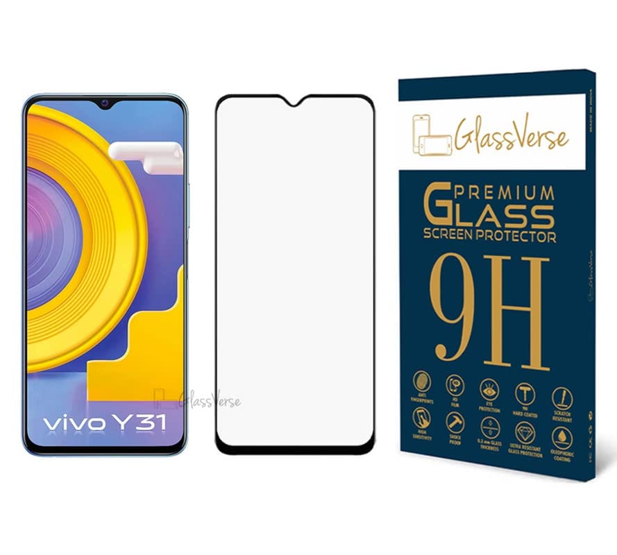 GlassVerse Anti-Shatter Tempered Glass For Vivo Y31 Smartphone (Pack of 1) With Free Installation Kit Full Screen Protector If Received Damaged-6.58 Inch GlassVerse Anti-Shatter Tempered Glass For Vivo Y31 Smartphone (Pack of 1) With Free Installation Ki