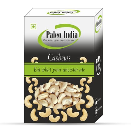 Paleo India Premium Cashew Nuts 200g | Whole Kaju | High Protein Healthy Snack | No Preservatives | Vacuum Packed
