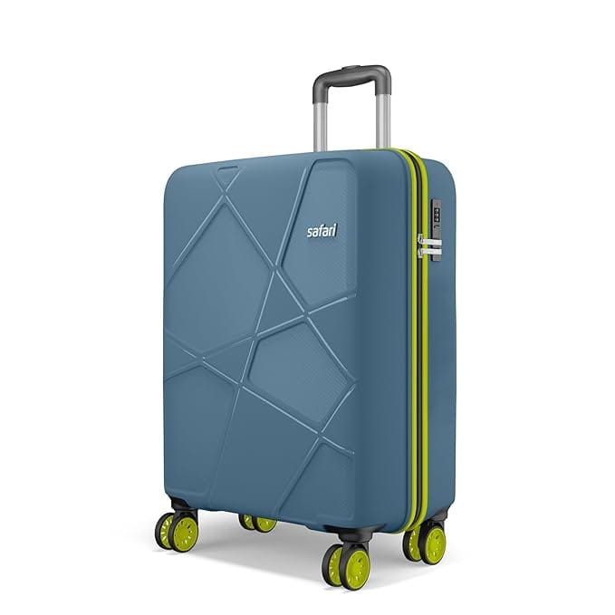 Neo 8 Wheels 55Cm Cabin Trolley Bag Hard Case Polypropylene, 360 Degree Wheeling Carry on Luggage for Men & Women, Travel Bag, Suitcase for Travel, Trolley Bags for Travel, Ink Blue