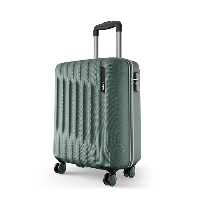 Neo 8 Wheels 55cm Cabin Trolley Bag, Hard Case Polycarbonate, Carry On 360 Degree Wheeling Luggage for Men & Women, Travel Bag, Suitcase for Travel, Trolley Bags for Travel, Sage Green