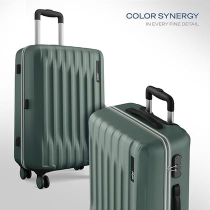 Neo 8 Wheels 55cm Cabin Trolley Bag, Hard Case Polycarbonate, Carry On 360 Degree Wheeling Luggage for Men & Women, Travel Bag, Suitcase for Travel, Trolley Bags for Travel, Sage Green