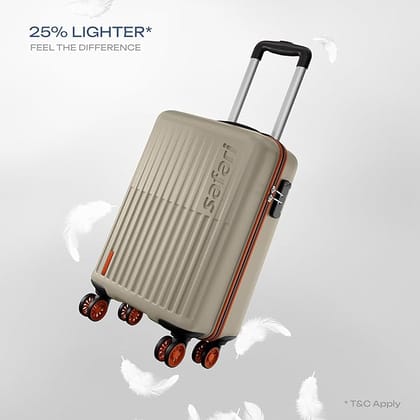 Neo 8 Wheels 56cm Cabin Size Trolley Bag, Hard Case Polycarbonate, 360 Degree Wheeling Carry-on Luggage for Men & Women, Travel Bag, Suitcase for Travel, Trolley Bag for Travel, Champagne