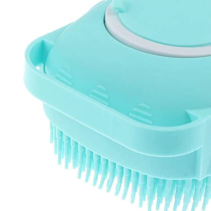 Shower Bath Brush Silicon Wash Scrubber Silicone Double-sided Brush with Soap Dispenser Scrubber for Children/Women/Men (Pack Of 1)
