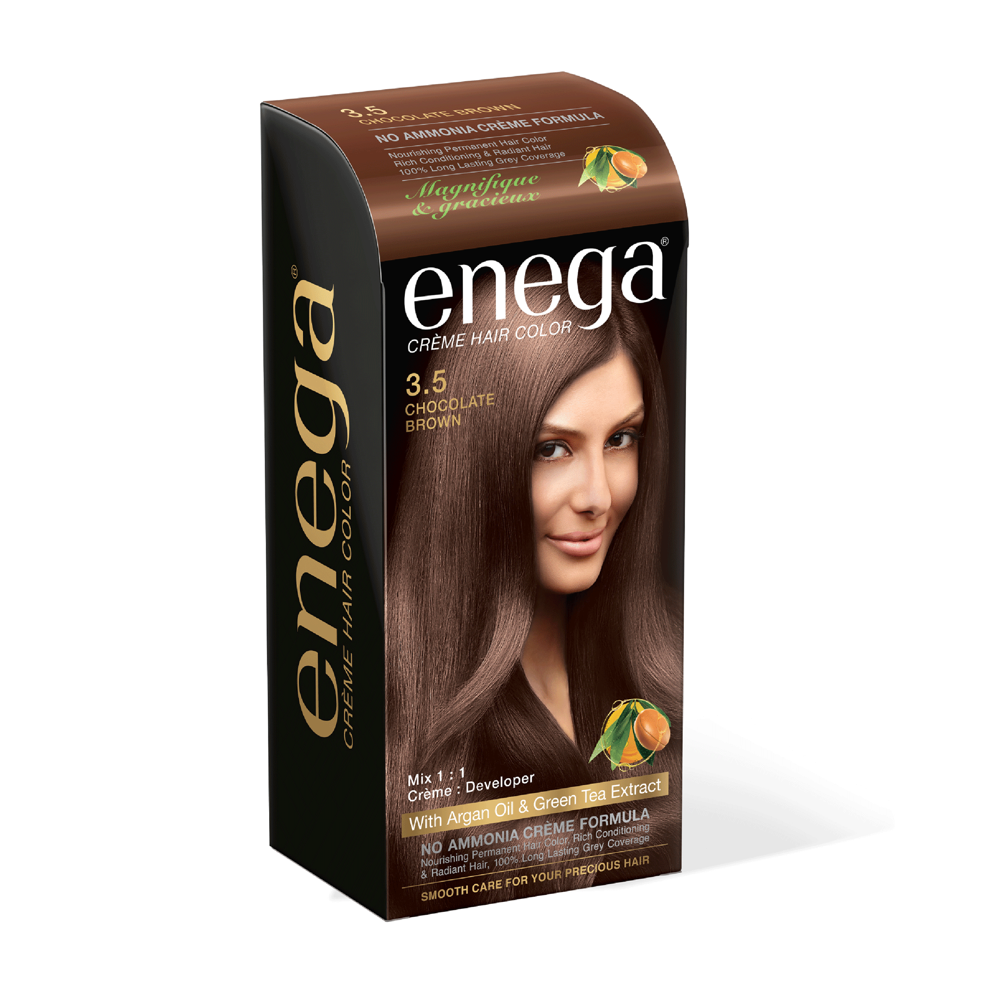 Enega No Ammonia Chocolate Brown Hair Color Cream 120ml