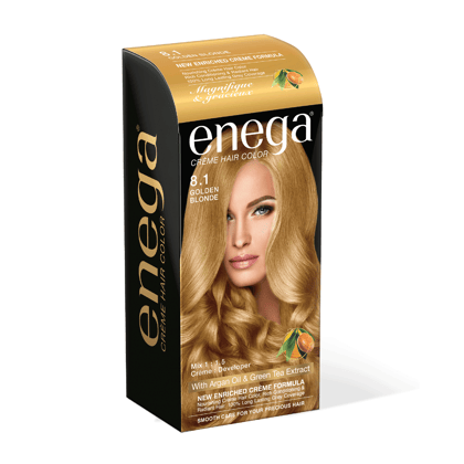 Enega Golden Blonde Hair Color Cream - 120ml | No Ammonia | With Argan Oil & Green Tea Extract | Nourishing & Long-Lasting