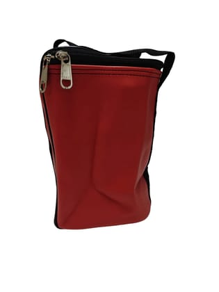 Red Insulated Lunch Bag with Zipper Closure and Handles