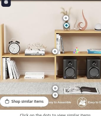 Adjustable Engineered Wood Bookshelf Storage Rack | Multipurpose DIY Display Stand for Living Room, Bedroom, Office | Light Oak | 121x61x24cm |