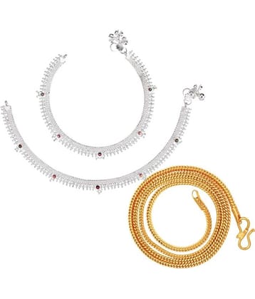 AanyaCentric Multicolor Anklets ( Pack of 3 )