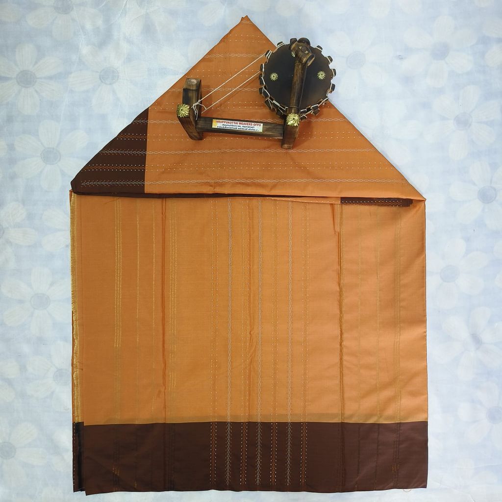 Aarani Silk Saree with Blouse - Orange