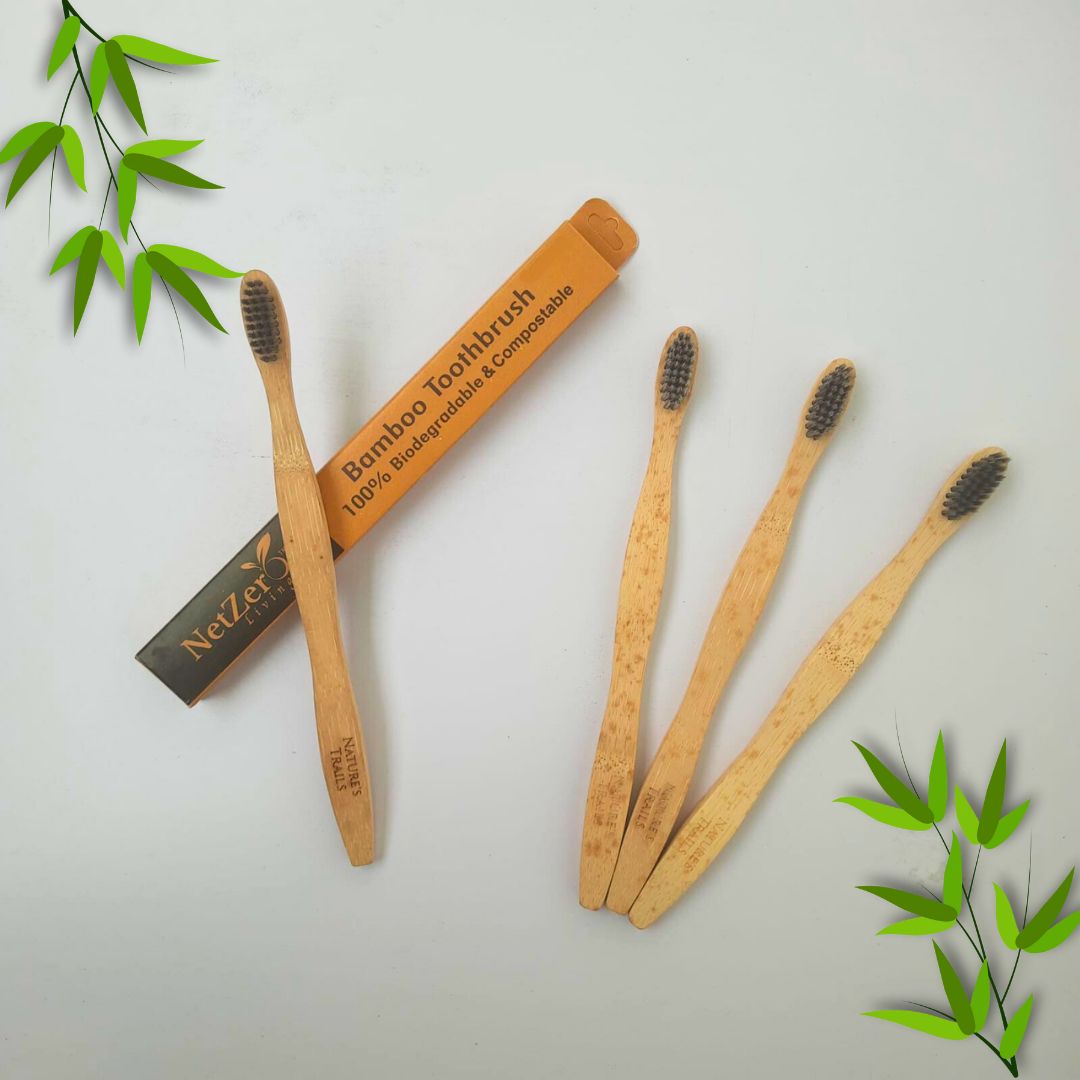 Bamboo Toothbrush – Nebula | Biodegradable & Eco-Friendly (Pack of 4)