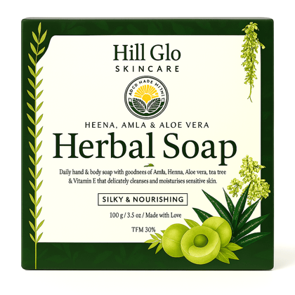 Hill Glo Herbal Soap – Heena amla aloe vera (Pack of 4 x 100g)