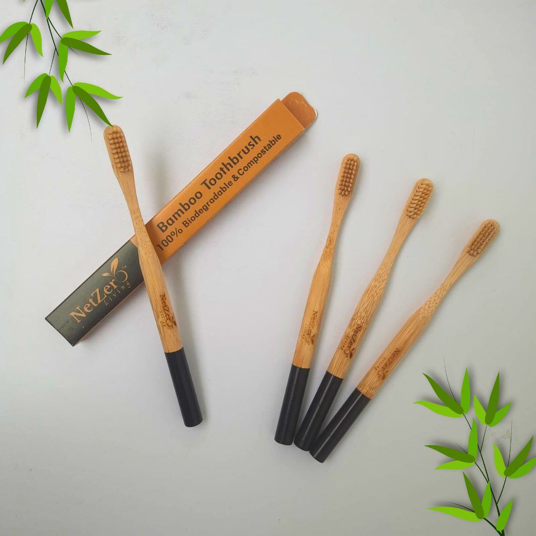 Bamboo Toothbrush – Stellar | Biodegradable & Eco-Friendly (Pack of 4)