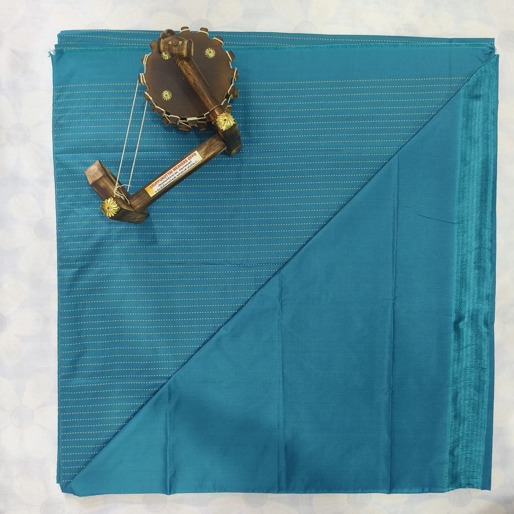 Aarani Silk Saree with Blouse - Sky Blue