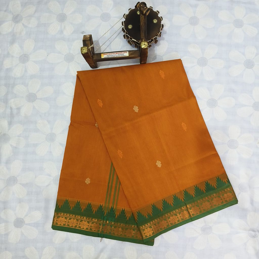 Cotton Saree without Blouse - Flower Design