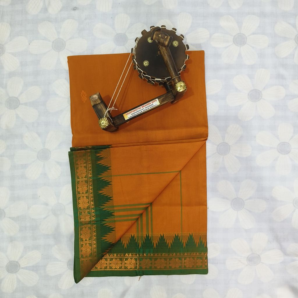 Cotton Saree without Blouse - Flower Design