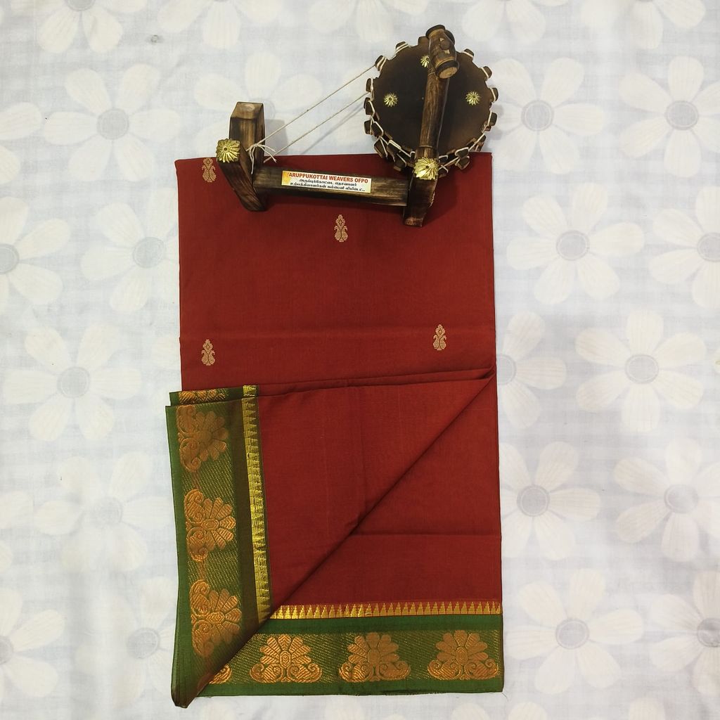 Cotton Saree without Blouse -FlowerBorder
