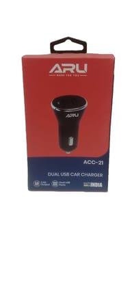 ARU ACC-21 Dual USB Car Charger - Fast Charging, Made in India
