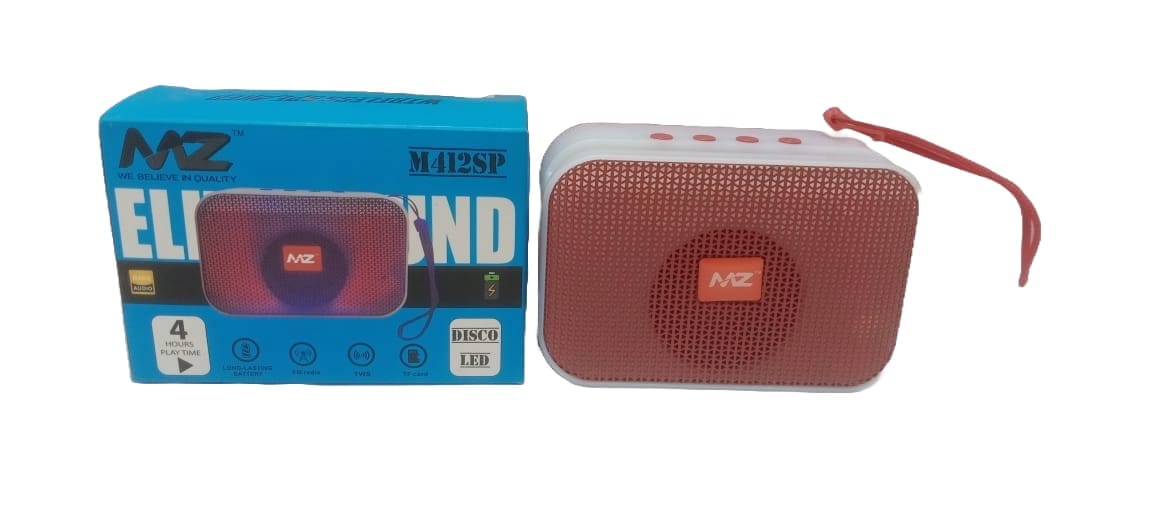 MZ M-412SP Bluetooth Speaker - Portable with Disco LED, 4 Hour Playtime