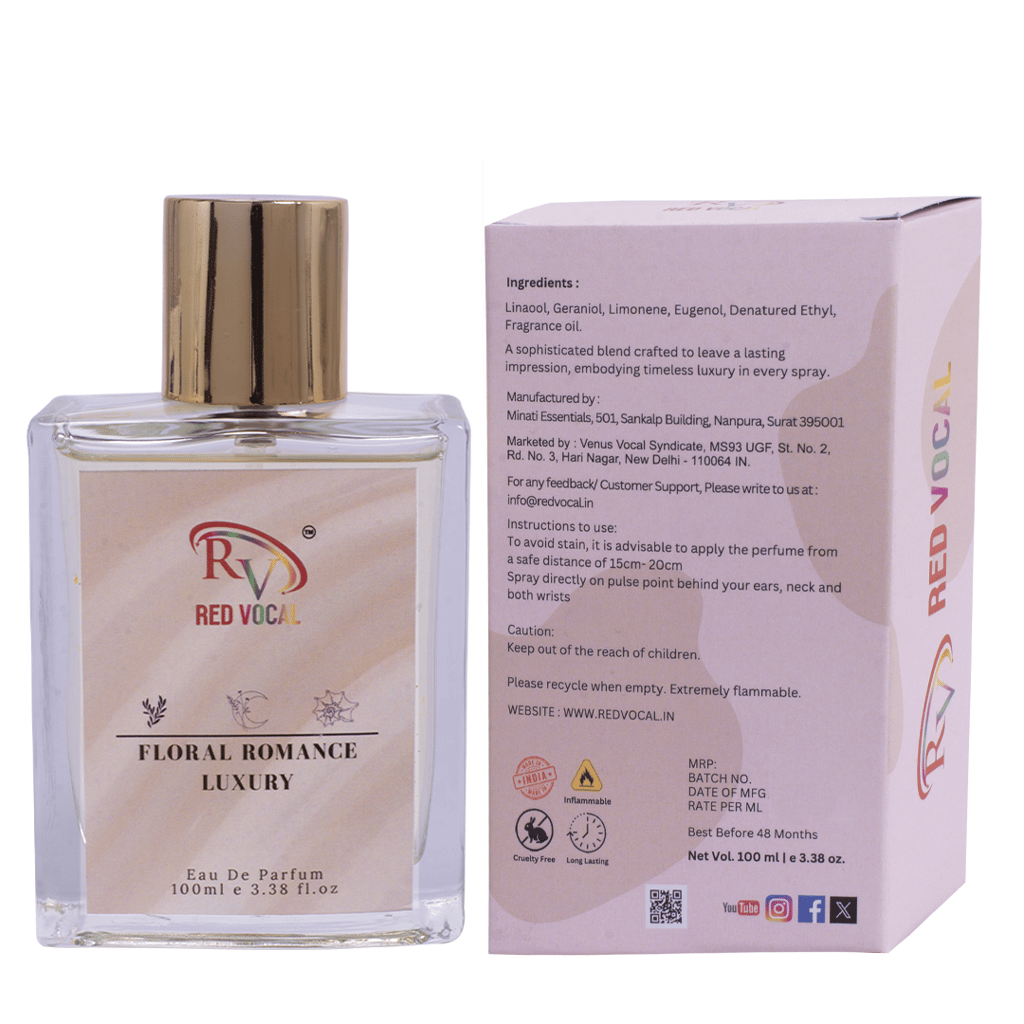 Red Vocal Floral Romance Luxury (Women) with White Oud Luxury (Unisex) 100ml Perfume Spray Set of – 2 (100mlx2)